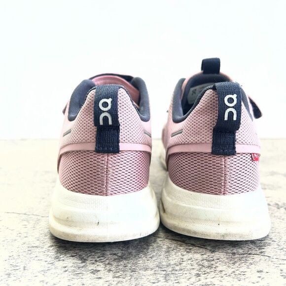 On Lace-Up Low Top Cloud Play Pink Mesh Sneaker Running Shoes Kids Size K3 - Picture 6 of 9